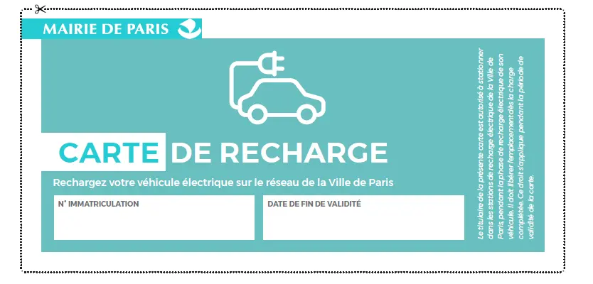 carte recharge véhicule électrique paris