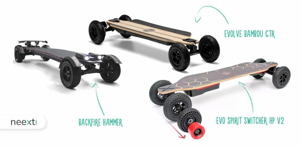 Comparatif de skateboards électriques tout terrain